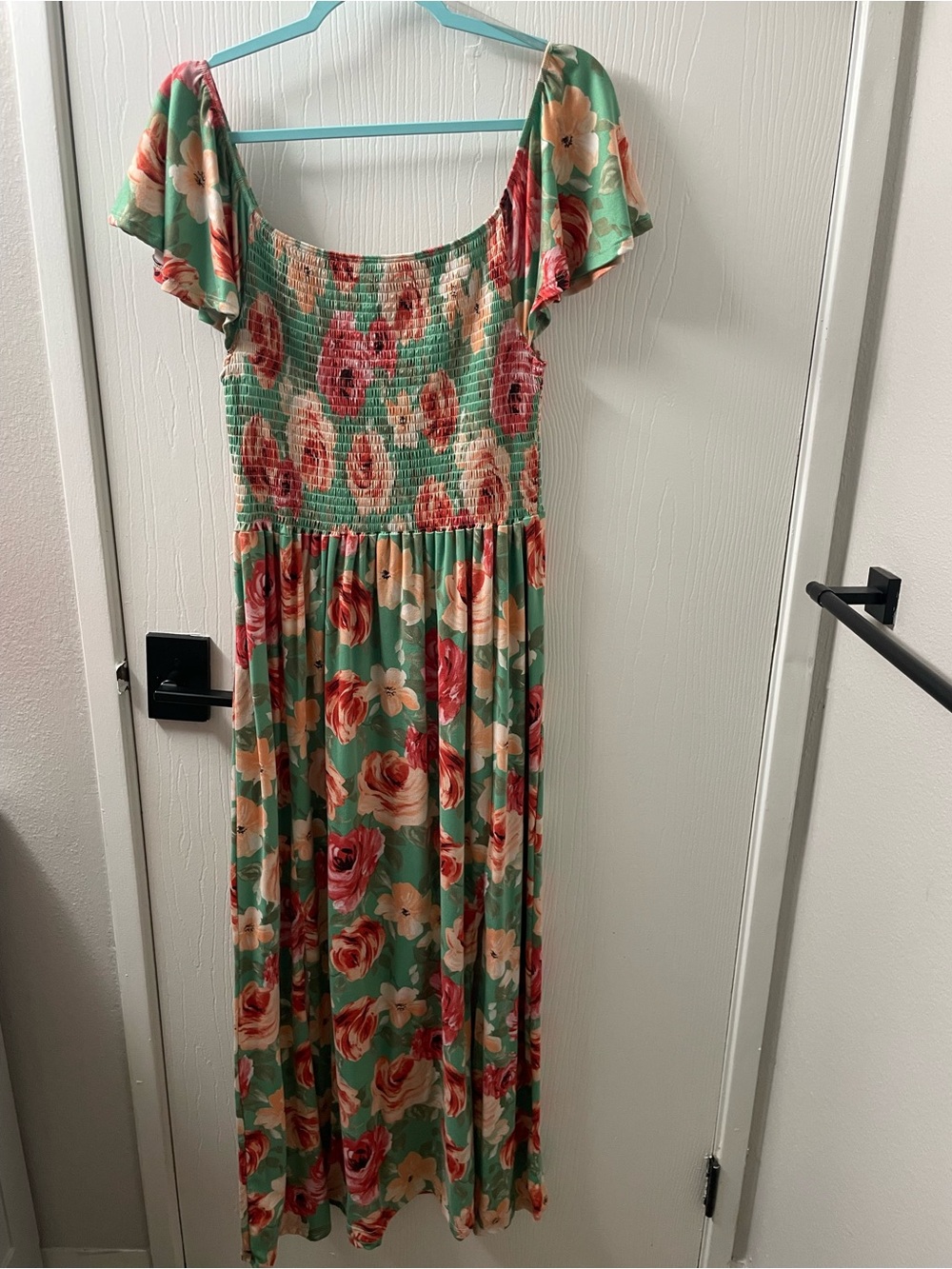Vibe Sportswear Floral Smocked Maxi Dress